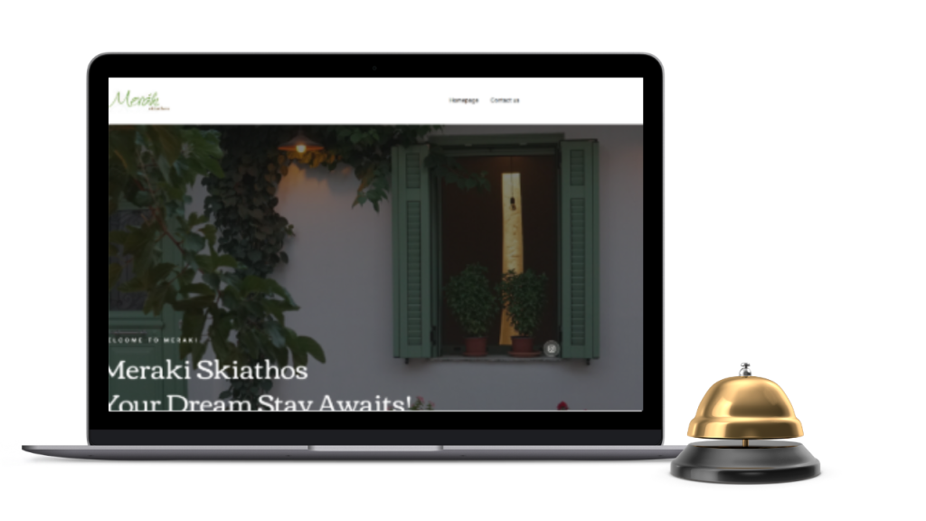 Ιστοσελίδα Meraki Skiathos για ξενοδοχείο και διαμονή - παρουσίαση portfolio