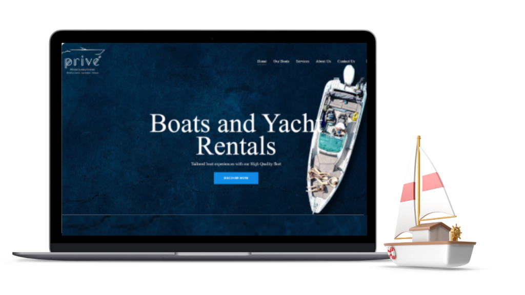 Ιστοσελίδα Prive Yachting για ενοικίαση σκαφών και yachts - παρουσίαση portfolio