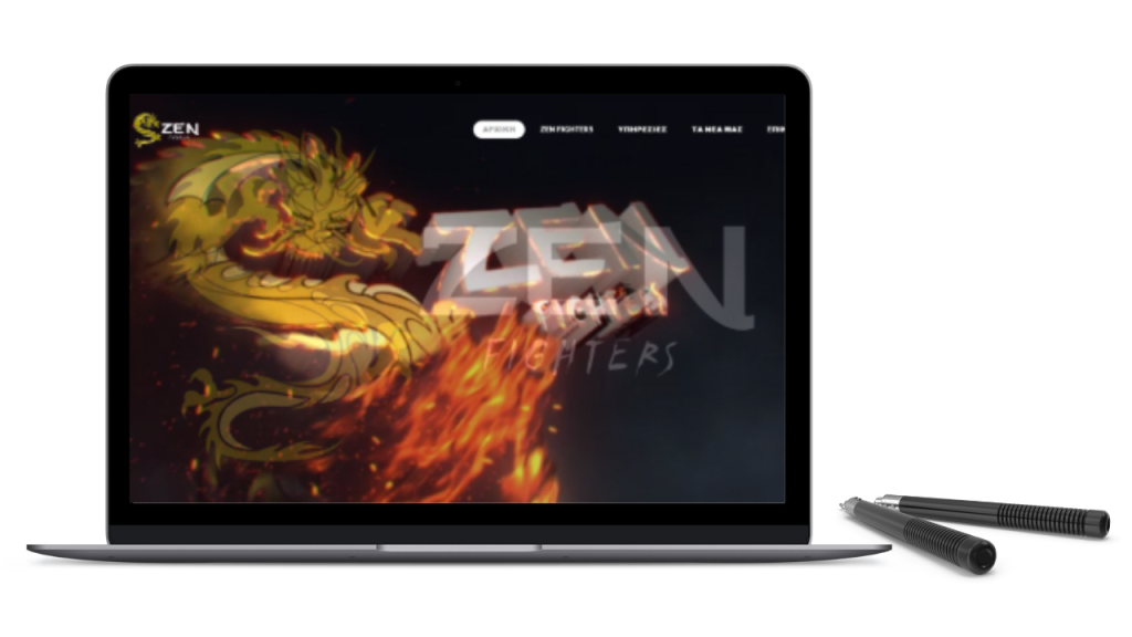Ιστοσελίδα Zen Fighters σχολής πολεμικών τεχνών - παρουσίαση portfolio