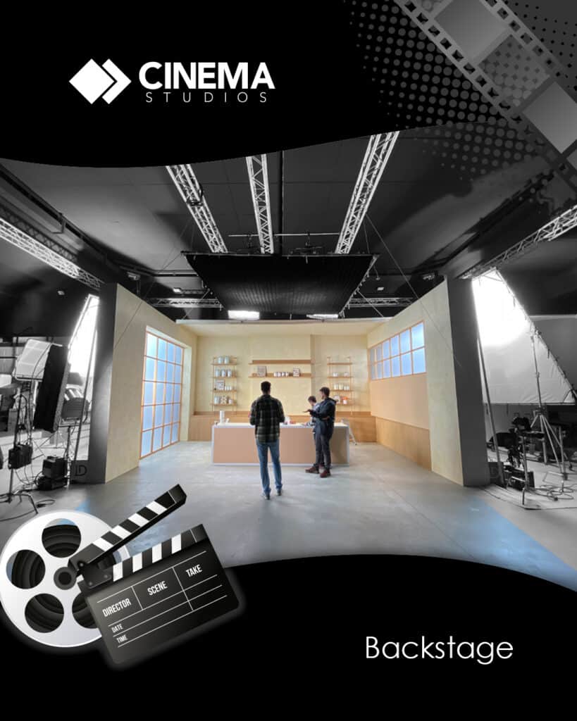 Backstage παραγωγής τηλεοπτικού σποτ σε στούντιο από τη Cinema Studios